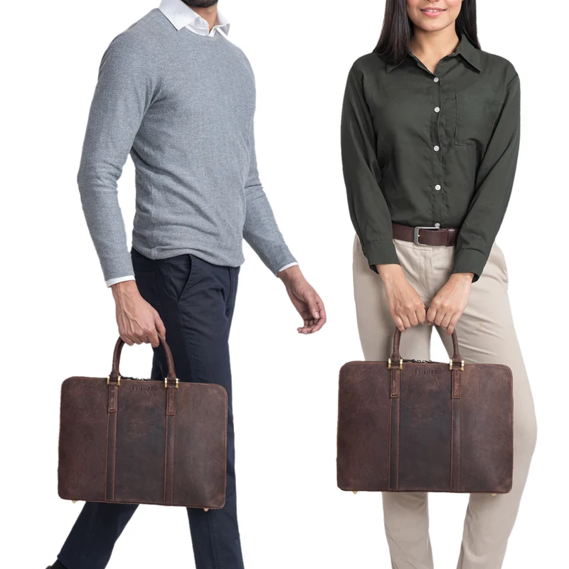 "Clover" Schmale Arbeitstasche Damen Leder Elegant