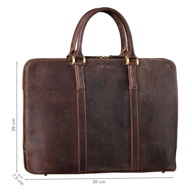 "Clover" Schmale Arbeitstasche Damen Leder Elegant