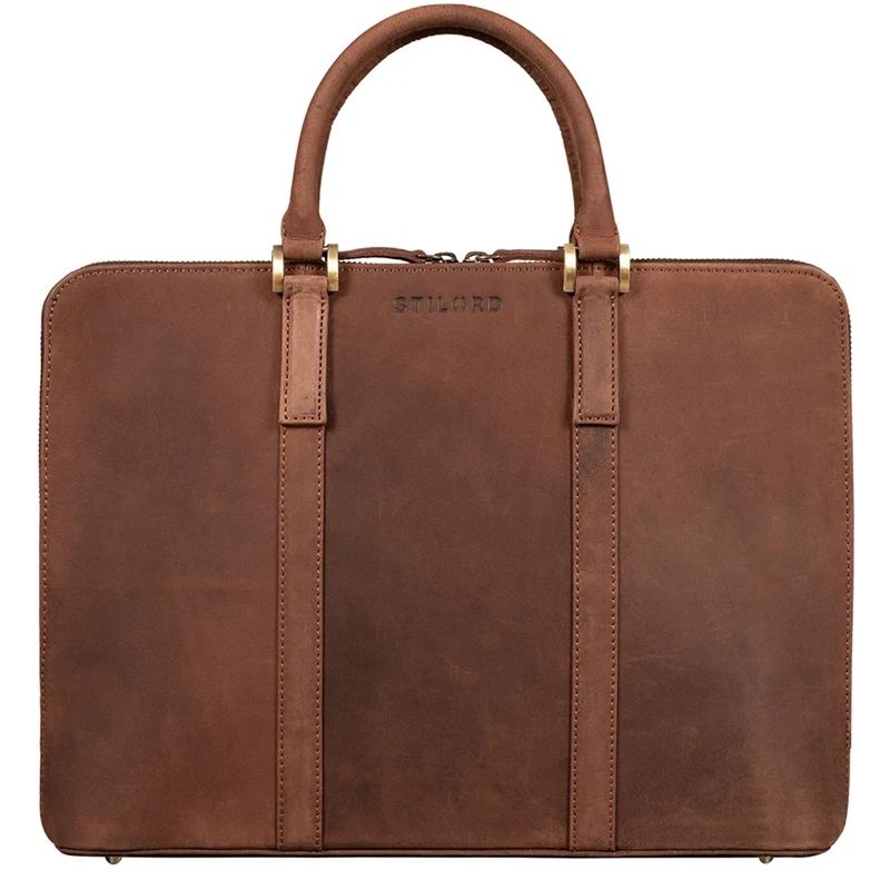 "Clover" Schmale Arbeitstasche Damen Leder Elegant