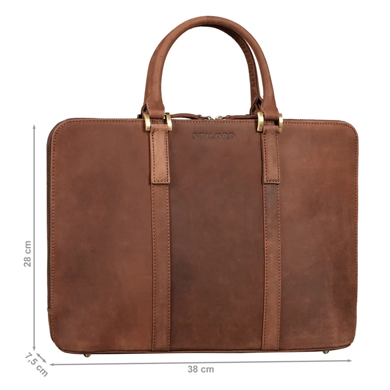"Clover" Schmale Arbeitstasche Damen Leder Elegant