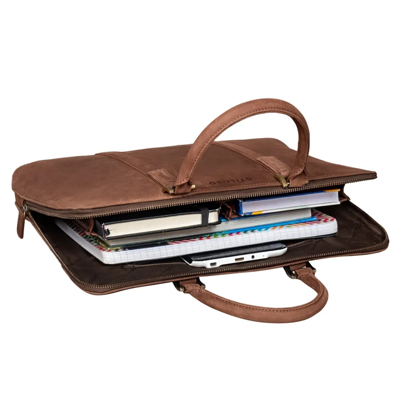 "Clover" Schmale Arbeitstasche Damen Leder Elegant
