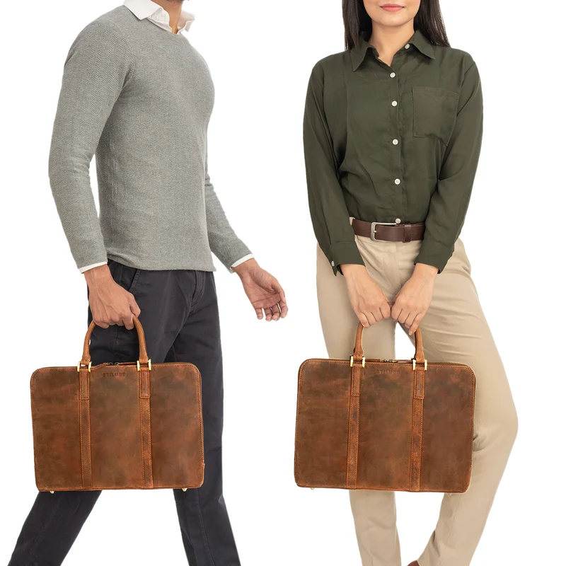 "Clover" Schmale Arbeitstasche Damen Leder Elegant