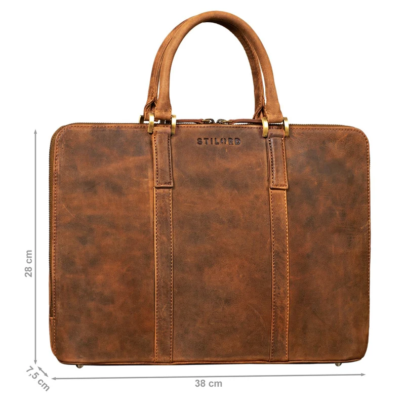 "Clover" Schmale Arbeitstasche Damen Leder Elegant
