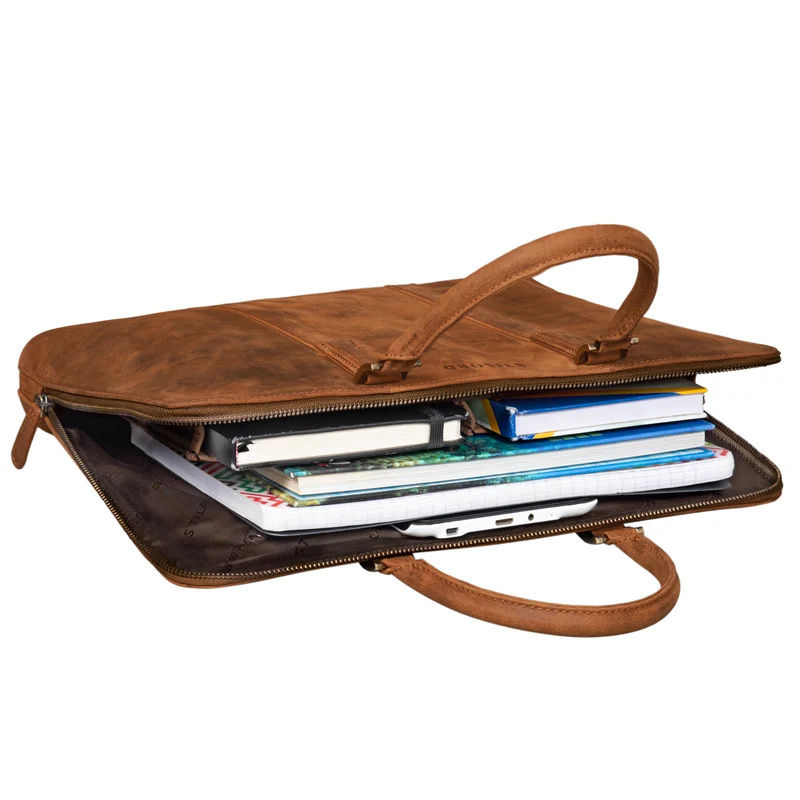"Clover" Schmale Arbeitstasche Damen Leder Elegant