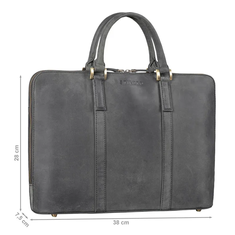 "Clover" Schmale Arbeitstasche Damen Leder Elegant