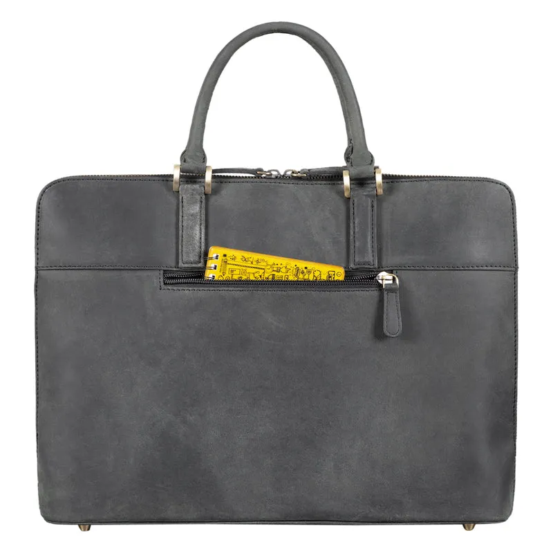 "Clover" Schmale Arbeitstasche Damen Leder Elegant