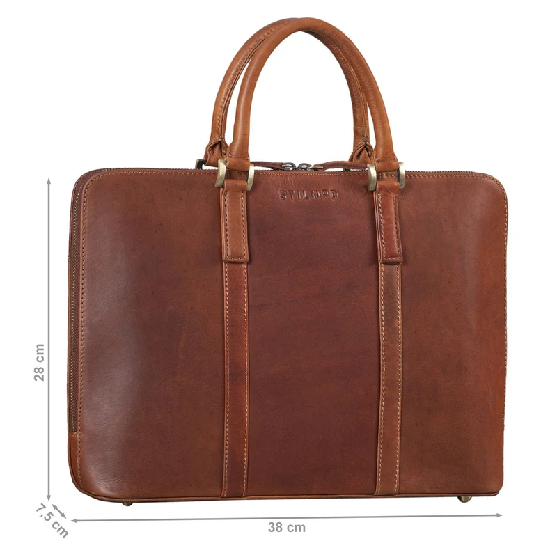 "Clover" Schmale Arbeitstasche Damen Leder Elegant
