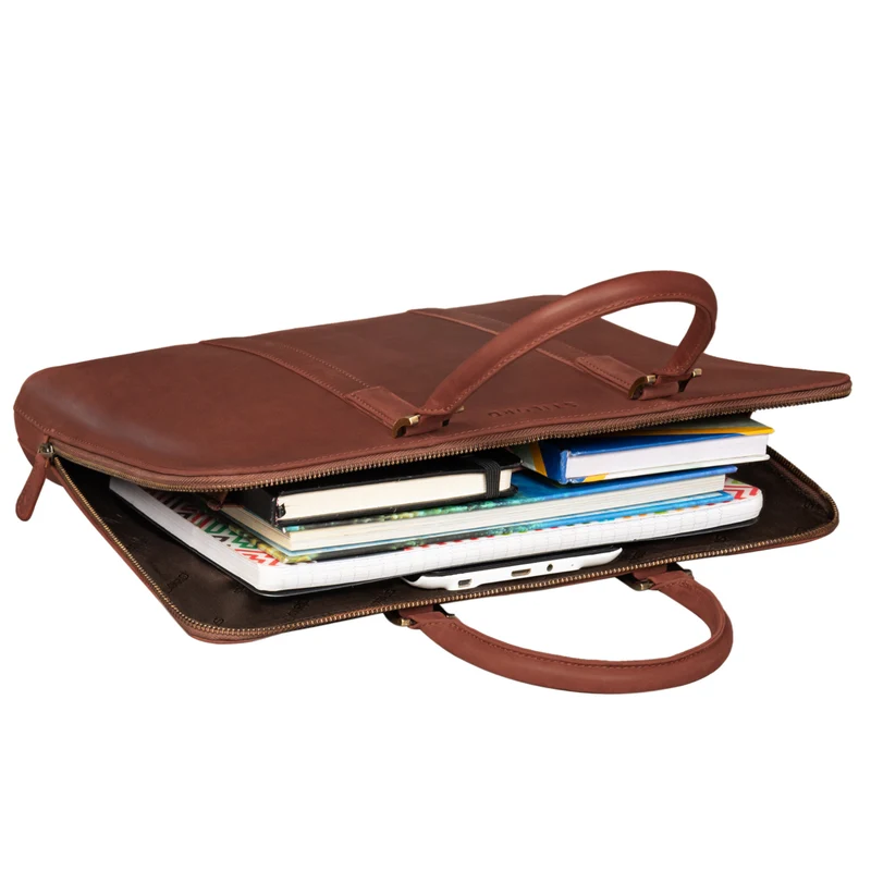 "Clover" Schmale Arbeitstasche Damen Leder Elegant