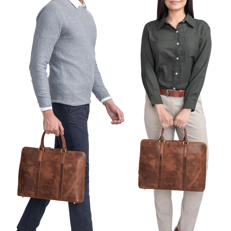 "Clover" Schmale Arbeitstasche Damen Leder Elegant