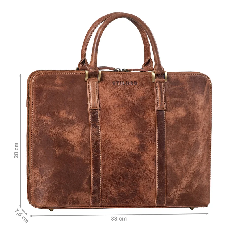 "Clover" Schmale Arbeitstasche Damen Leder Elegant