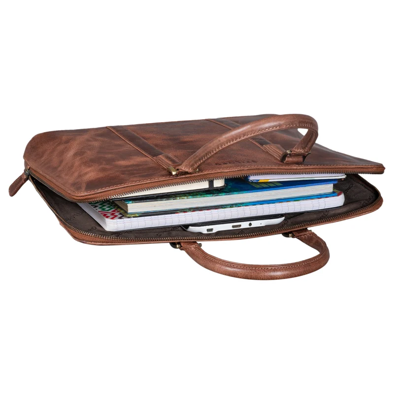 "Clover" Schmale Arbeitstasche Damen Leder Elegant