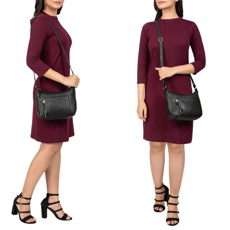 "Nia" Damen Umhängetasche Klein Lederhandtasche Elegante Ausgehtasche