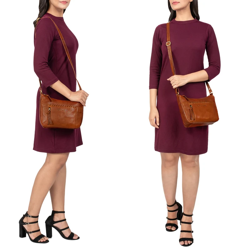 "Nia" Damen Umhängetasche Klein Lederhandtasche Elegante Ausgehtasche