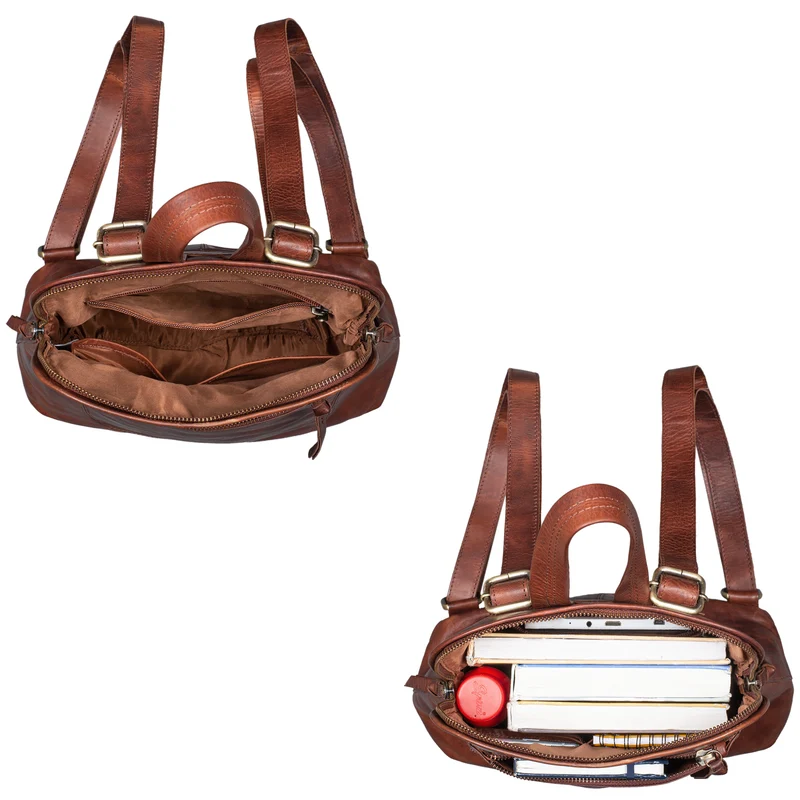 B-WARE "Cathy" Frauen Rucksack Elegant Leder