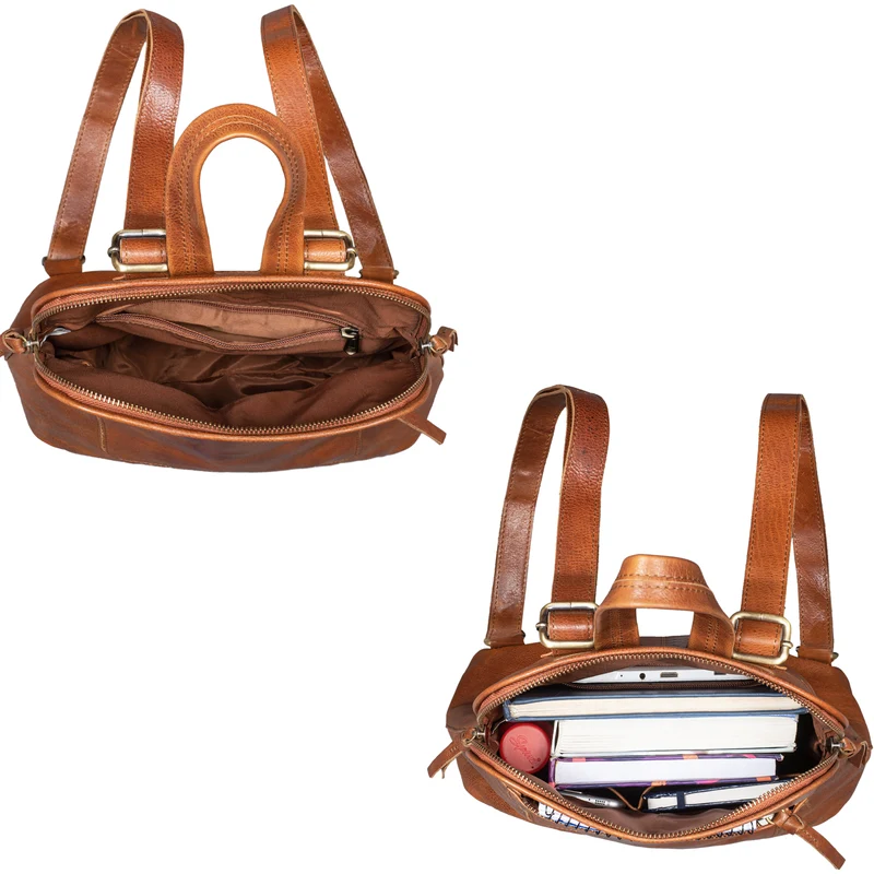 B-WARE "Cathy" Frauen Rucksack Elegant Leder
