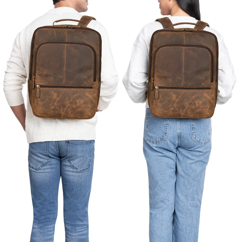 "Forest" Laptop Rucksack 15.6 Zoll Leder für Herren und Damen