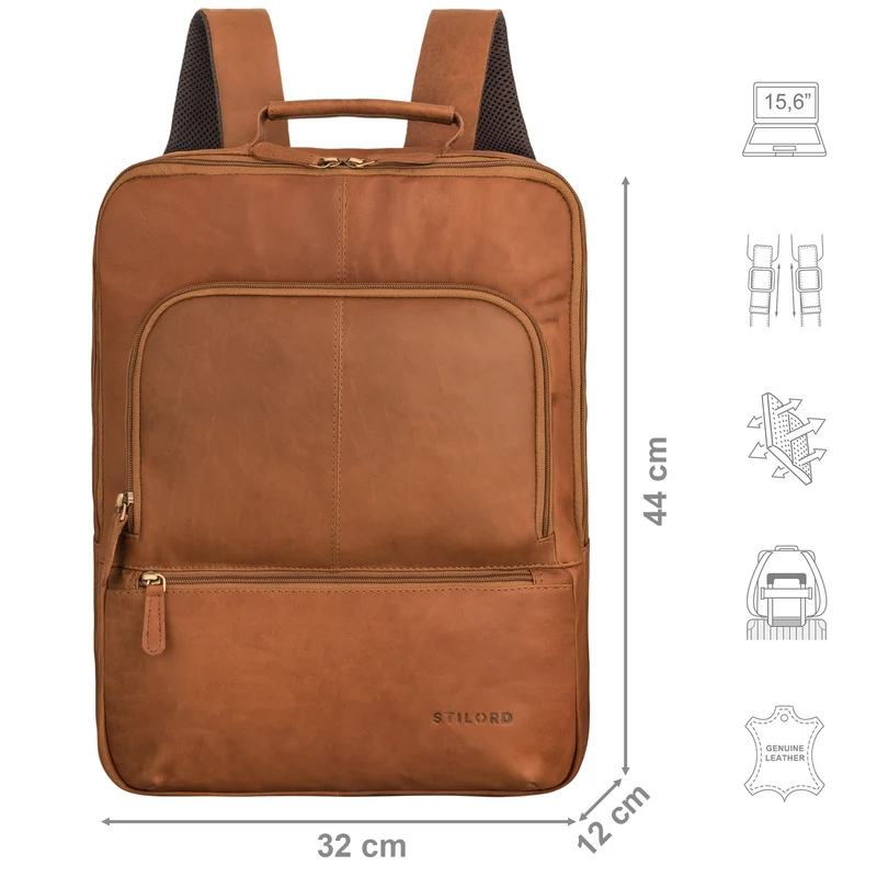 "Forest" Laptop Rucksack 15.6 Zoll Leder für Herren und Damen