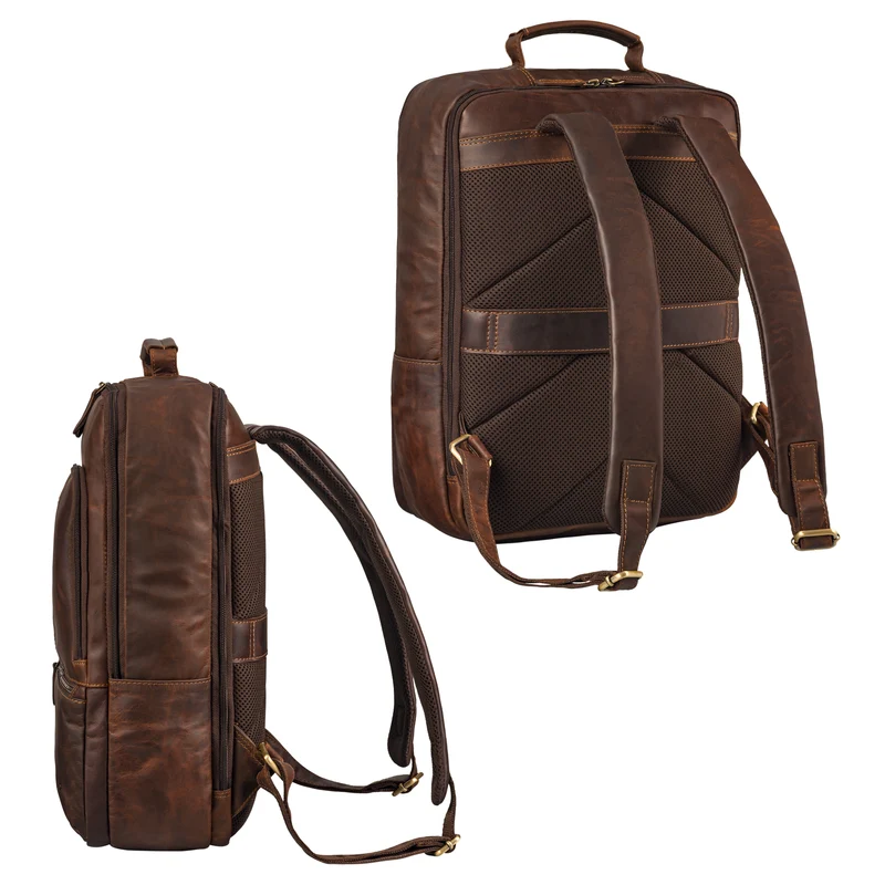 "Forest" Laptop Rucksack 15.6 Zoll Leder für Herren und Damen