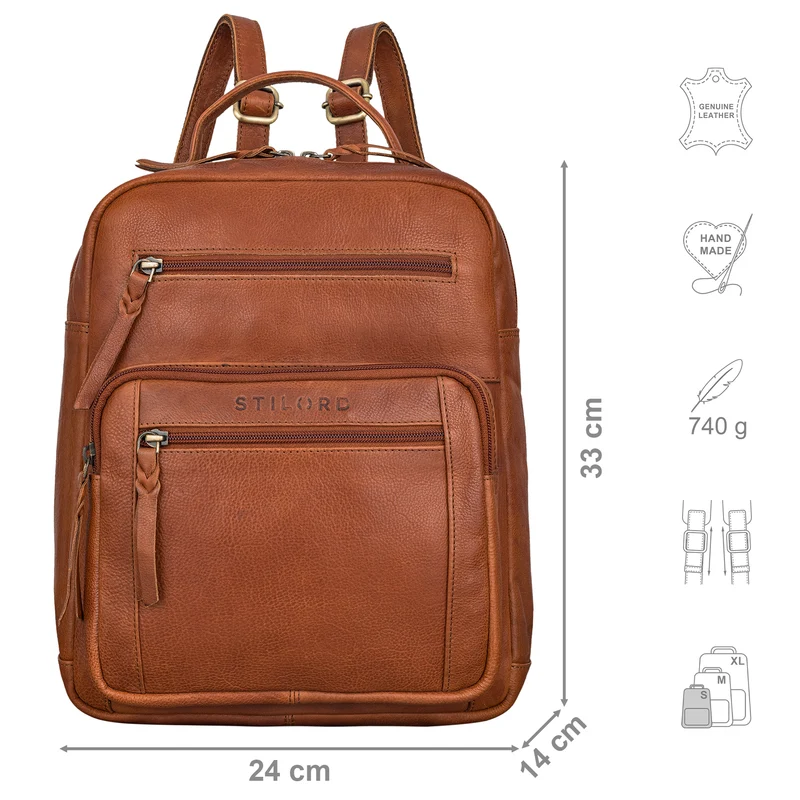 "Wilma" Eleganter Rucksack Frauen Klein Leder