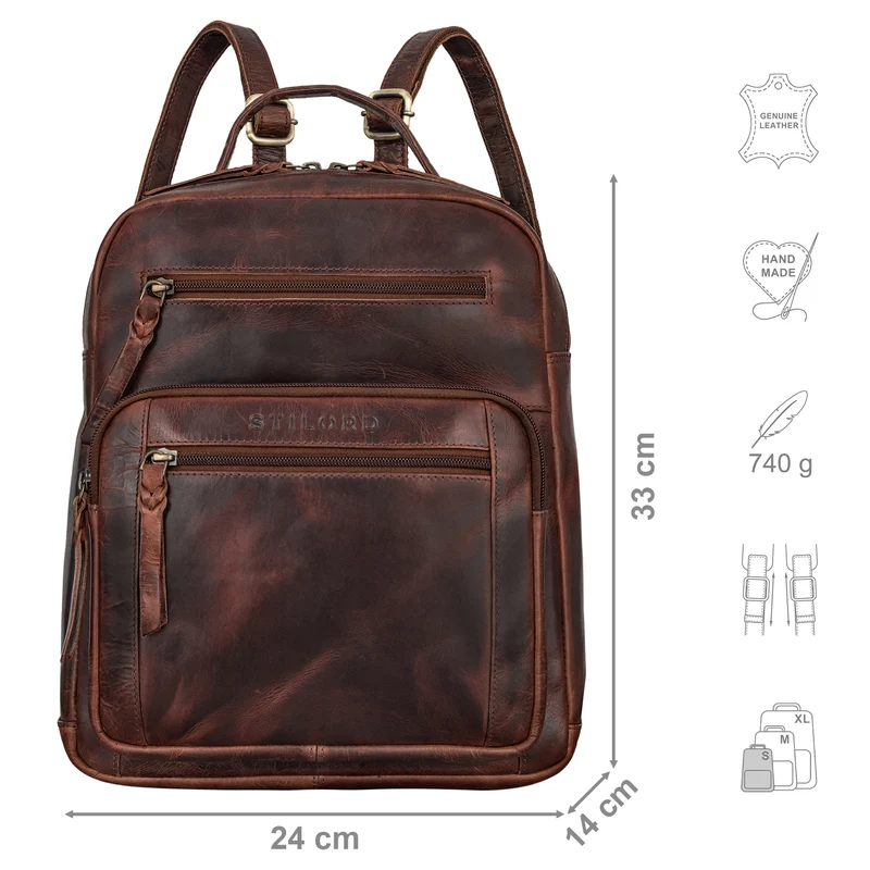 "Wilma" Eleganter Rucksack Frauen Klein Leder
