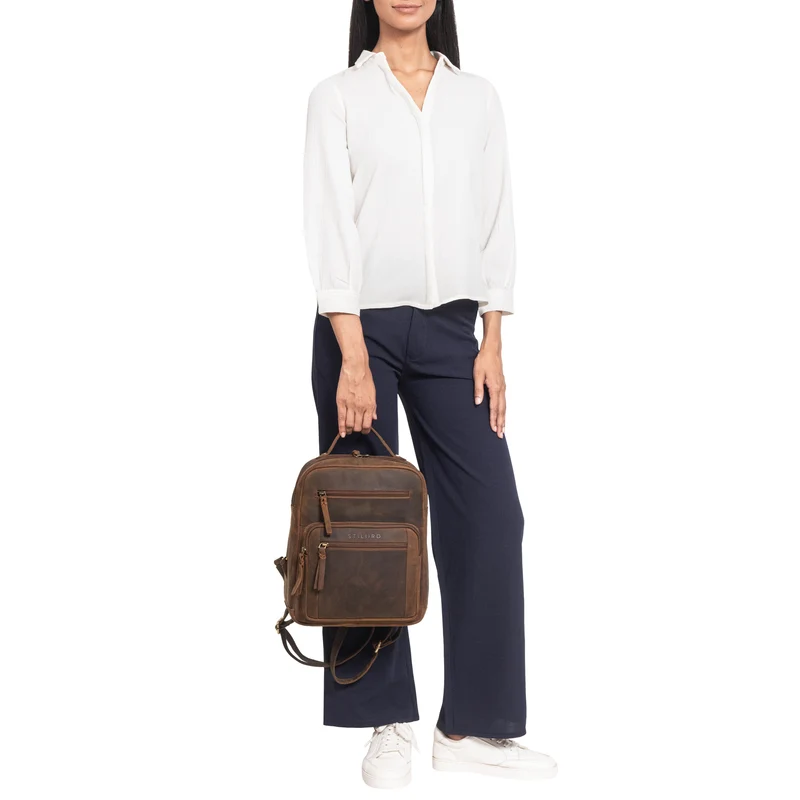 "Wilma" Eleganter Rucksack Frauen Klein Leder