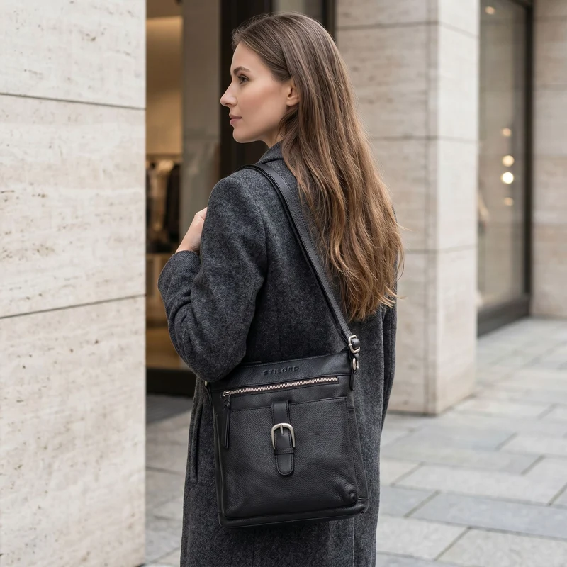 "Theodora" Vintage Leder Handtasche Damen Umhängetasche