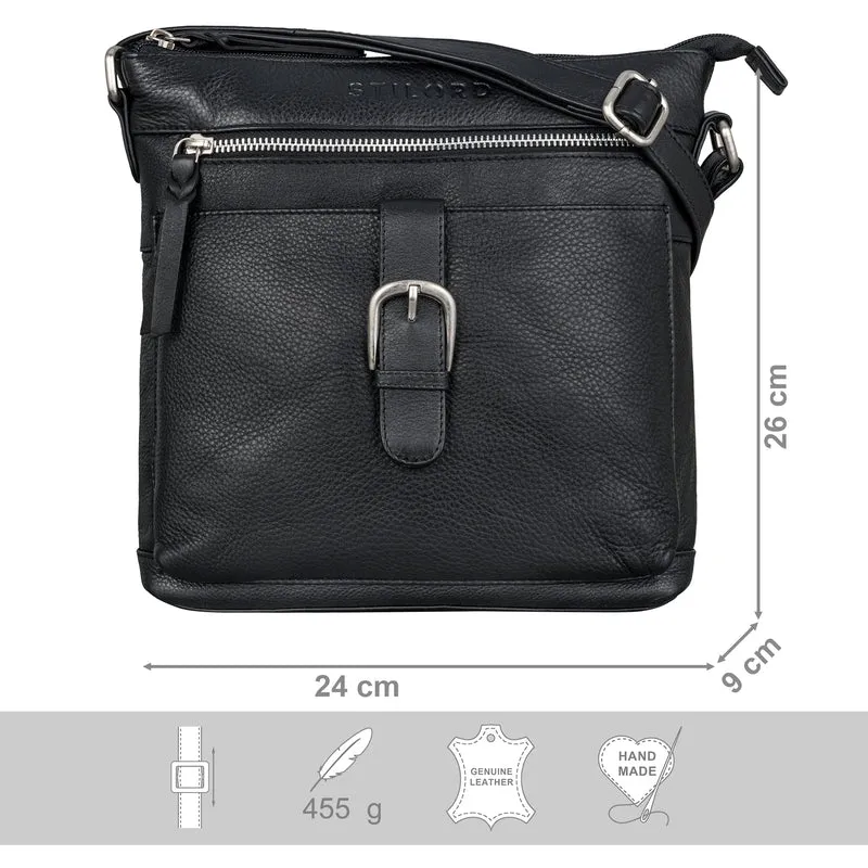 "Theodora" Vintage Leder Handtasche Damen Umhängetasche