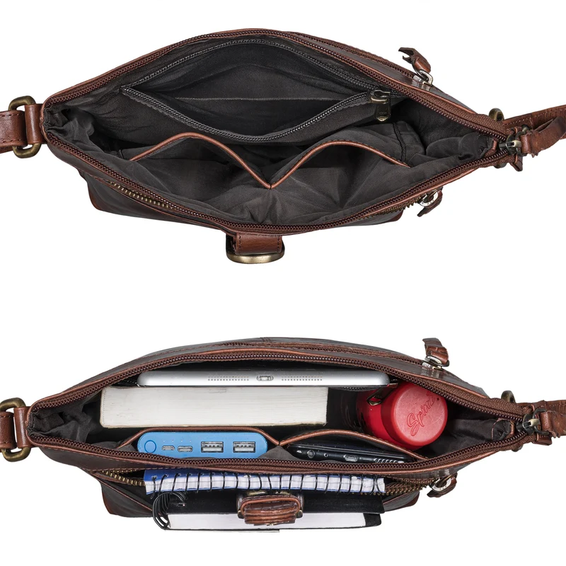 "Theodora" Vintage Leder Handtasche Damen Umhängetasche