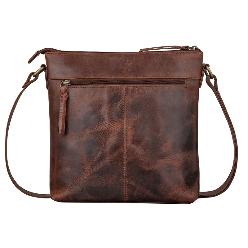 "Theodora" Vintage Leder Handtasche Damen Umhängetasche