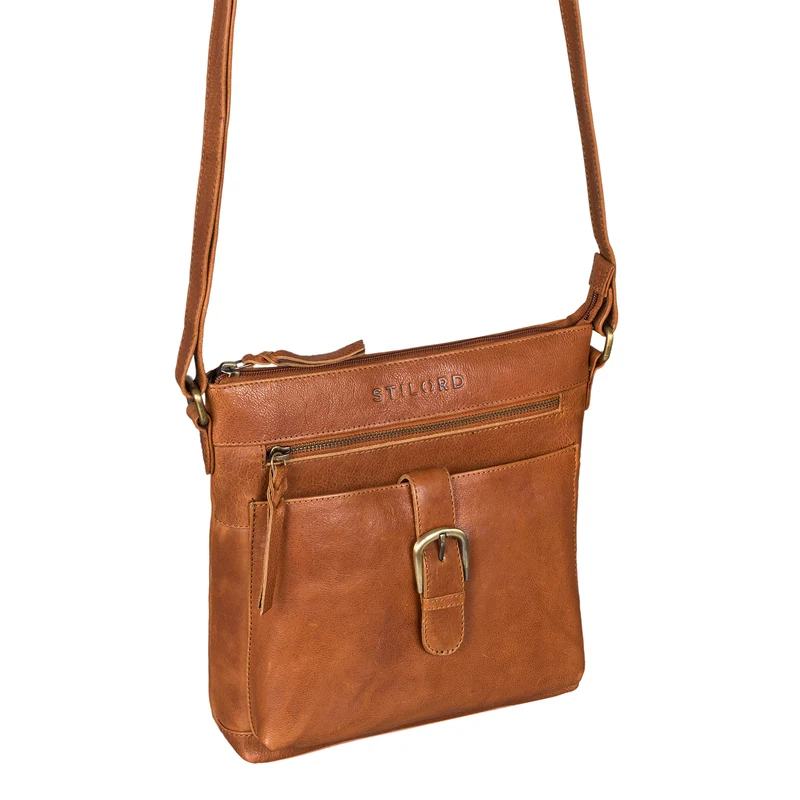 "Theodora" Vintage Leder Handtasche Damen Umhängetasche