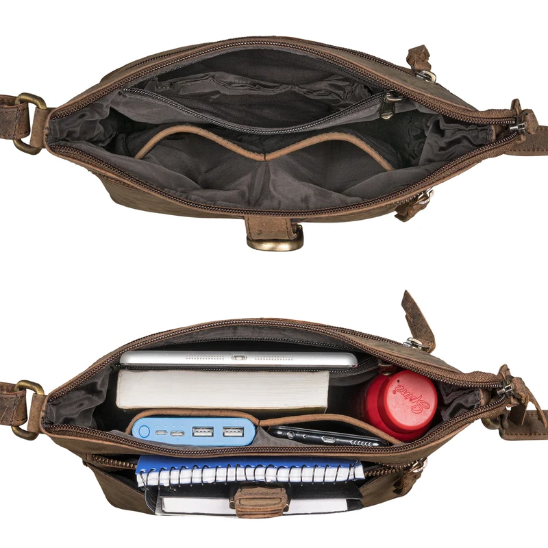 "Theodora" Vintage Leder Handtasche Damen Umhängetasche