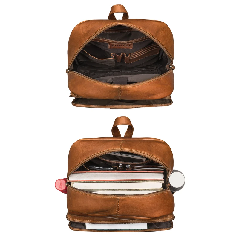 "Wilbert" Rucksack mit vielen Fächern Leder Vintage
