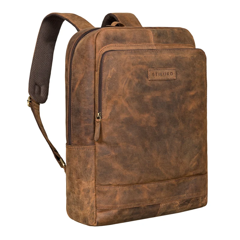 "Wilbert" Rucksack mit vielen Fächern Leder Vintage