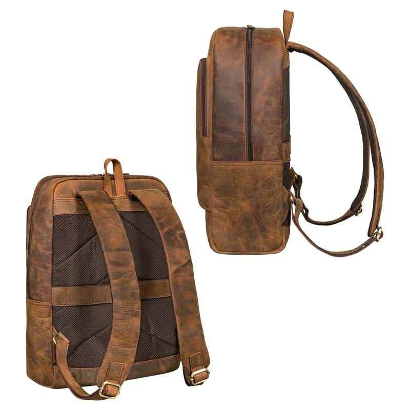 "Wilbert" Rucksack mit vielen Fächern Leder Vintage