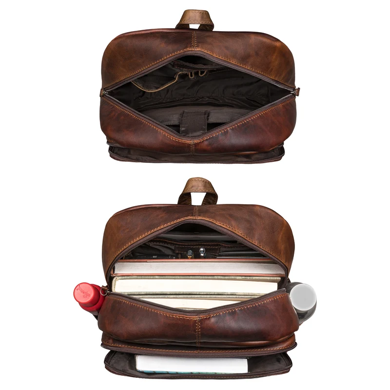 "Wilbert" Rucksack mit vielen Fächern Leder Vintage