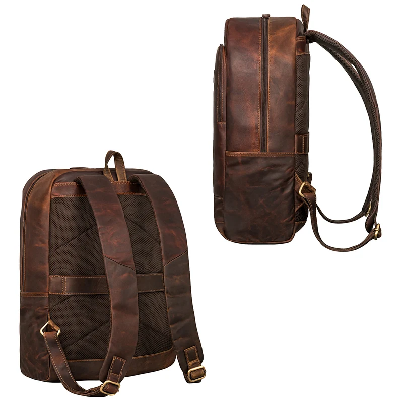 "Wilbert" Rucksack mit vielen Fächern Leder Vintage