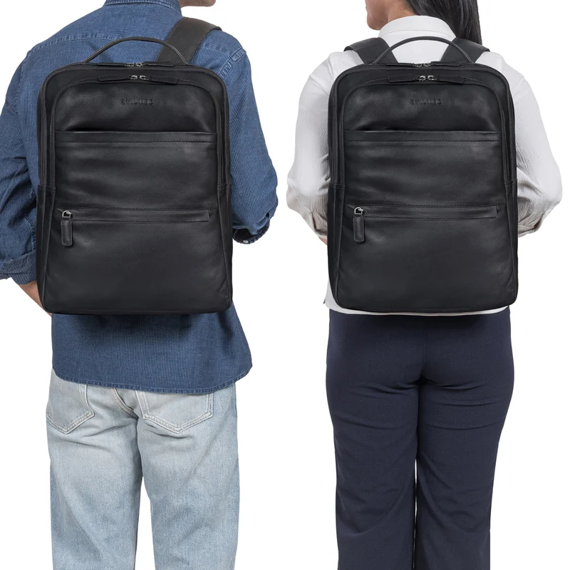 "Abel" Schlanker Lederrucksack mit 15,6 Zoll Laptop-Fach Herren Damen