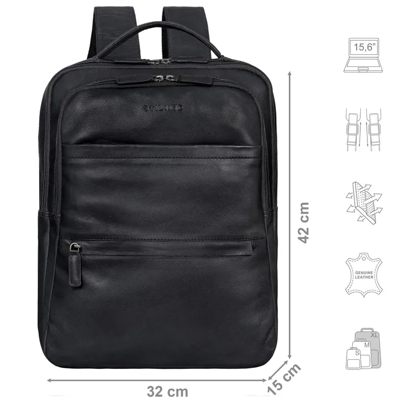 "Abel" Schlanker Lederrucksack mit 15,6 Zoll Laptop-Fach Herren Damen