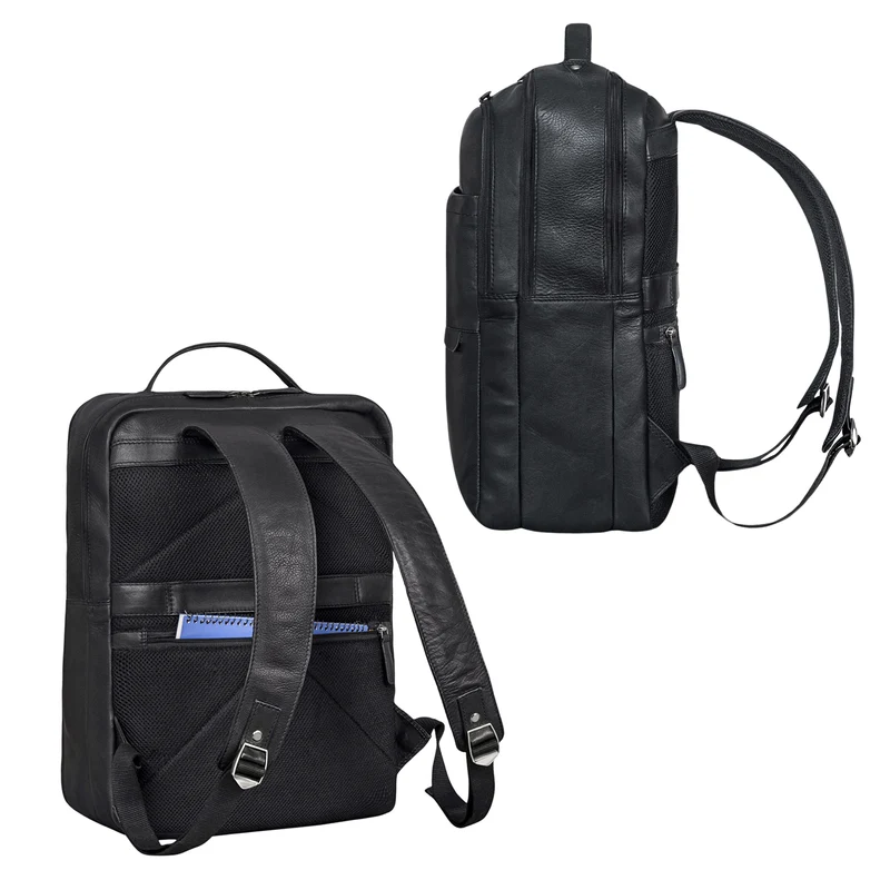 "Abel" Schlanker Lederrucksack mit 15,6 Zoll Laptop-Fach Herren Damen