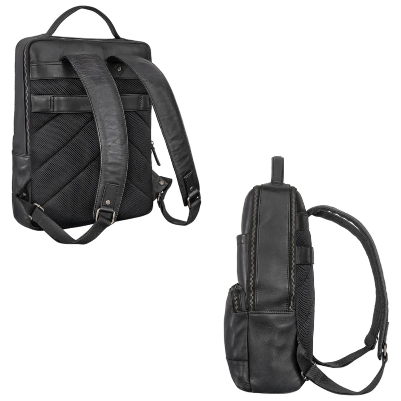 "Henning" Großer Lederrucksack Herren mit 16 Zoll Laptopfach