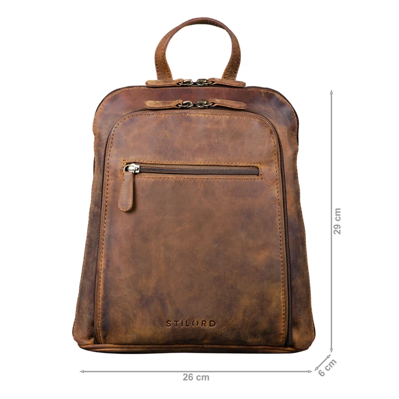 "May" Damen Rucksack Klein Leder Daypack Rucksackhandtasche Frauen