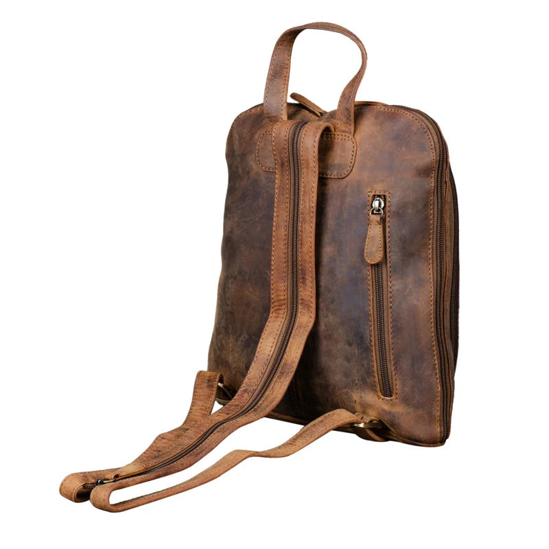"May" Damen Rucksack Klein Leder Daypack Rucksackhandtasche Frauen