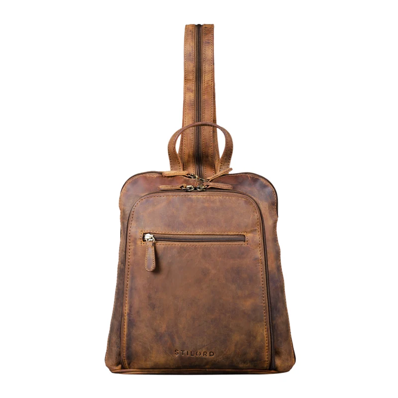 "May" Damen Rucksack Klein Leder Daypack Rucksackhandtasche Frauen