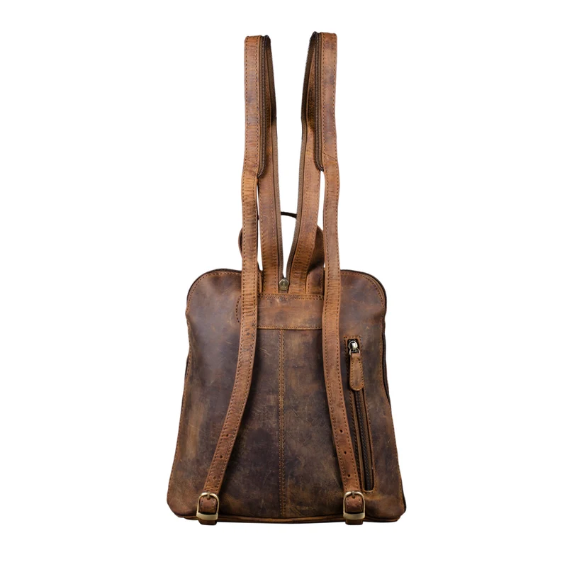 "May" Damen Rucksack Klein Leder Daypack Rucksackhandtasche Frauen