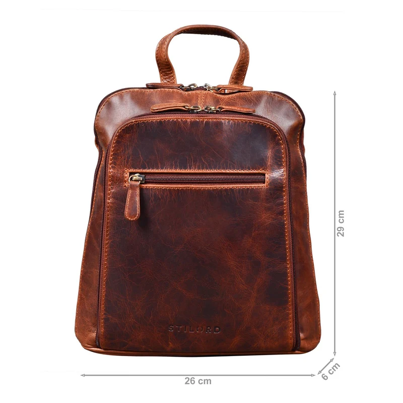 "May" Damen Rucksack Klein Leder Daypack Rucksackhandtasche Frauen