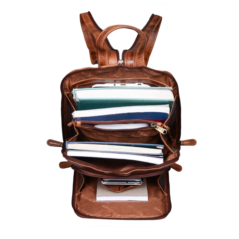 "May" Damen Rucksack Klein Leder Daypack Rucksackhandtasche Frauen