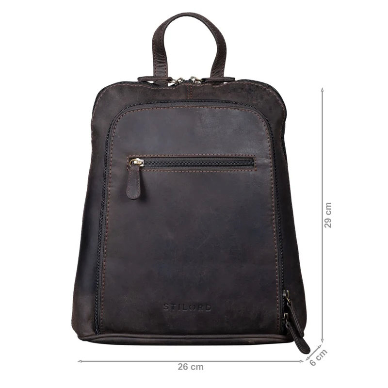 "May" Damen Rucksack Klein Leder Daypack Rucksackhandtasche Frauen