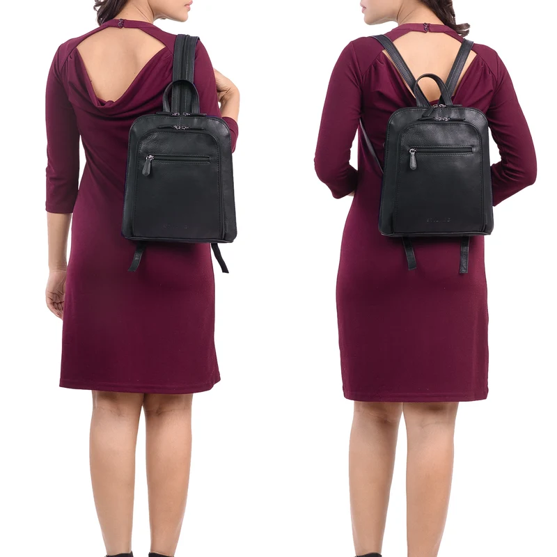 "May" Damen Rucksack Klein Leder Daypack Rucksackhandtasche Frauen