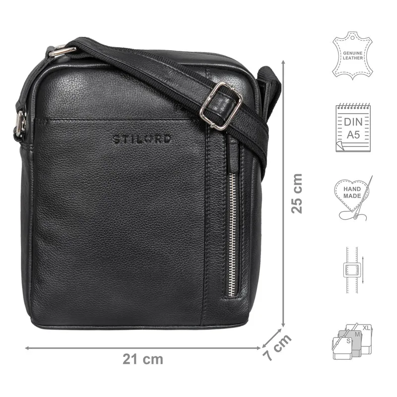 "Clint" Luxuriöse Schultertasche Herren klein Leder