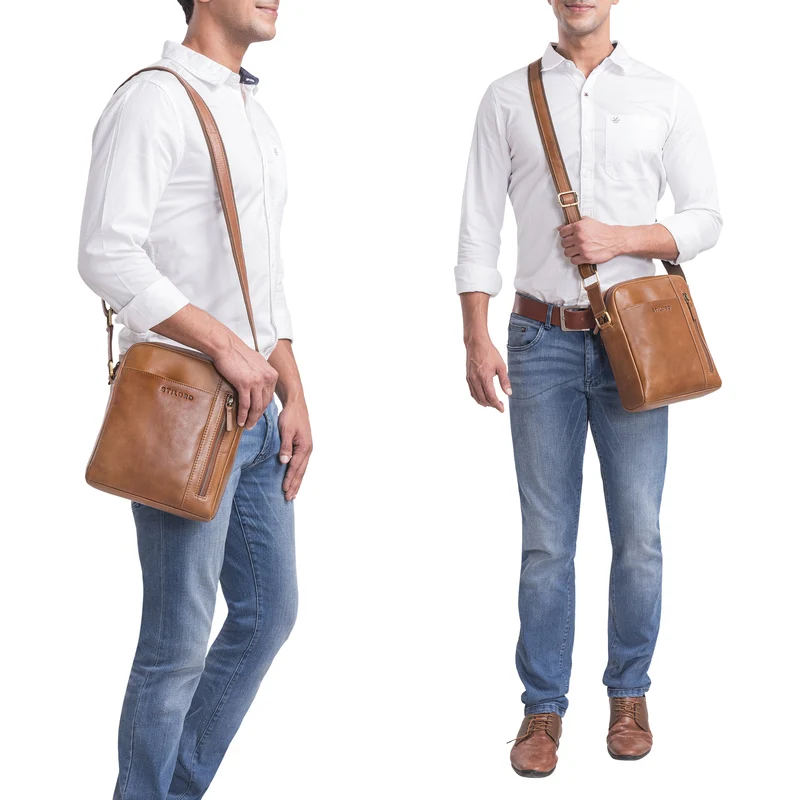 "Clint" Luxuriöse Schultertasche Herren klein Leder